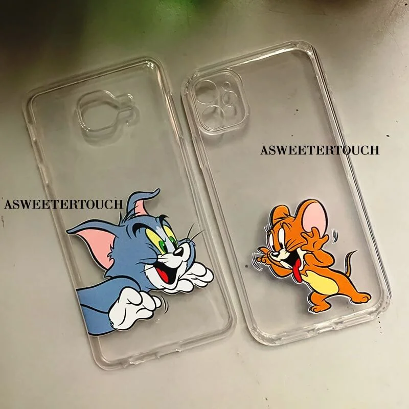 Tom And Jerry Cute Cartoon Clear Silicone Phone Case Cover With Holder – A  Sweeter Touch