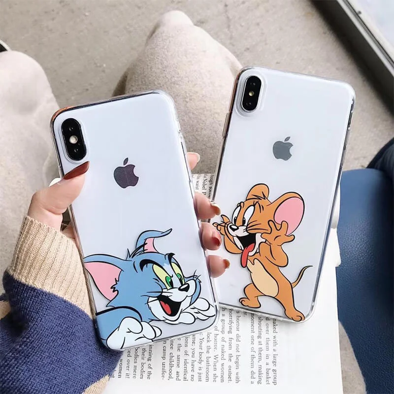 Tom And Jerry Cute Cartoon Clear Silicone Phone Case Cover With Holder – A  Sweeter Touch